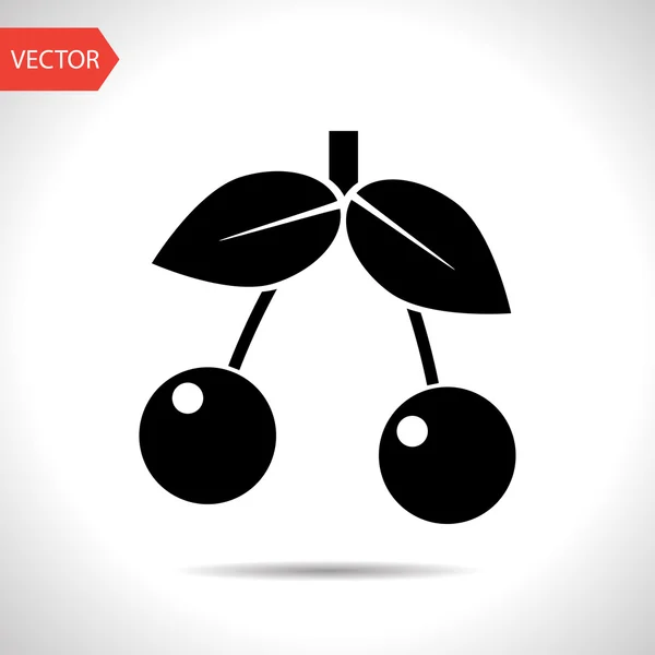 Icono de cereza vectorial. Icono de comida. Eps10 — Vector de stock