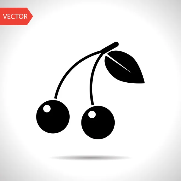 Icono de cereza vectorial. Icono de comida. Eps10 — Vector de stock