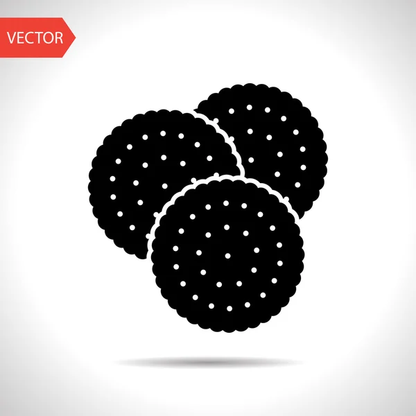 Vector tres galletas icono. Icono de comida. Eps10 — Vector de stock