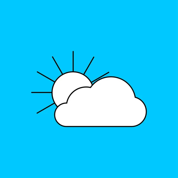 Icône du soleil et du nuage — Image vectorielle