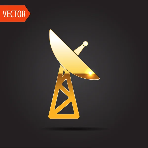 Icon of dish antenna — Stock Vector