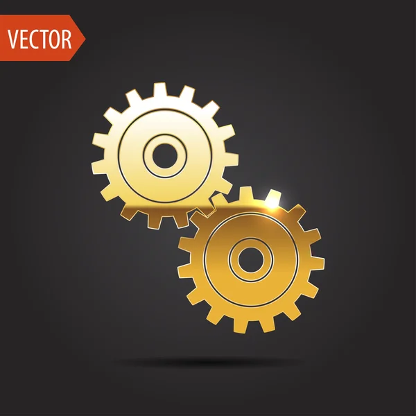 Icon of two gears — Stock Vector