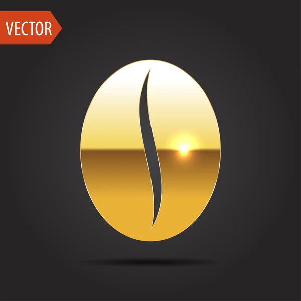 Icon of coffee bean — Stock Vector