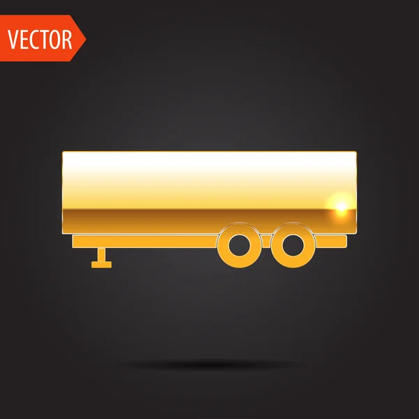 Vector platte pictogram van aanhangwagen — Stockvector