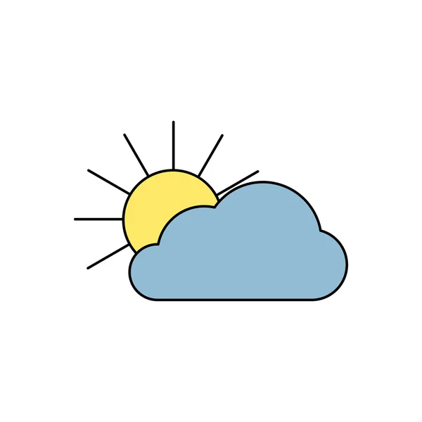 Icono del sol y la nube — Archivo Imágenes Vectoriales