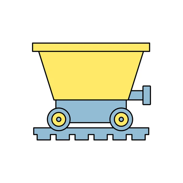 Icône du chariot à charbon — Image vectorielle