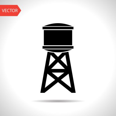 Industrial construction with water tank. clipart