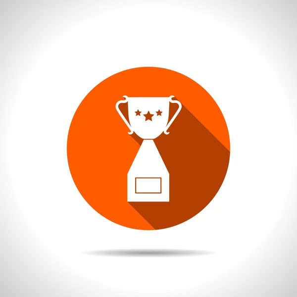 Taça do vencedor com estrelas ícone laranja — Vetor de Stock