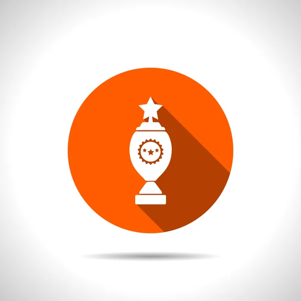 Copo do vencedor laranja e ícone de fita —  Vetores de Stock