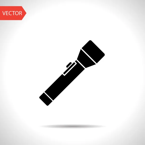 Black flashlight icon — Stock Vector