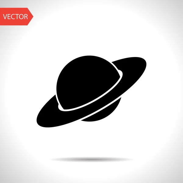 Icono planeta negro — Vector de stock