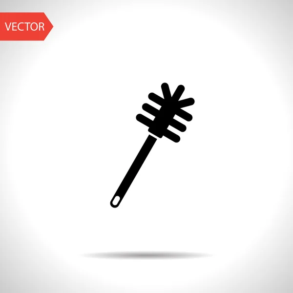 Simple black icon toilet brush. — Stock Vector