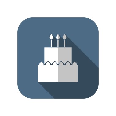 Vektör doğum günü pasta simgesi. Gıda simgesi. Eps10