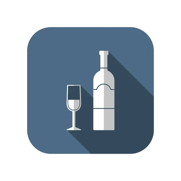 Icono de copa de vino con botella — Archivo Imágenes Vectoriales