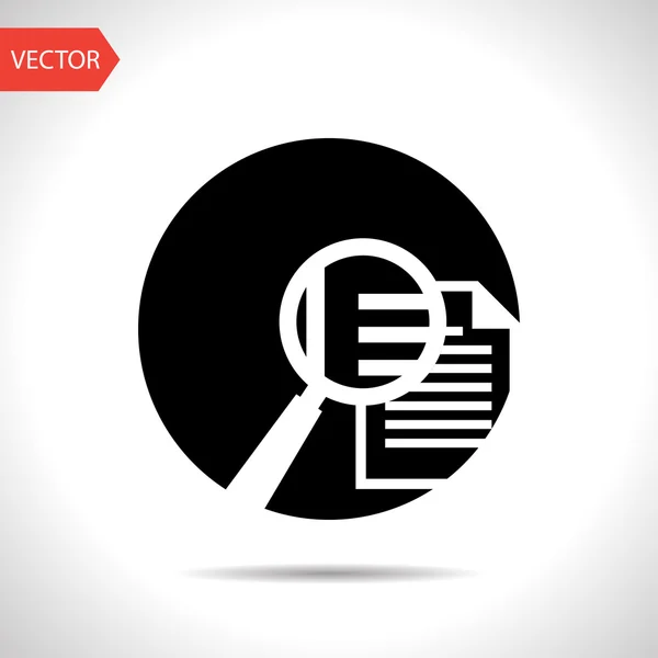 Pictogram van lupe document — Stockvector