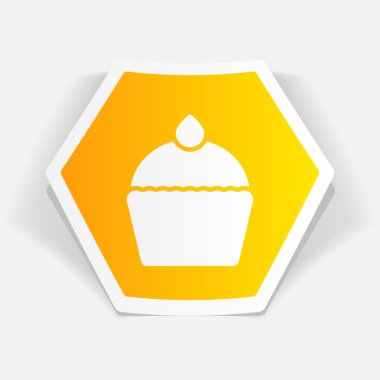 Vektör cupcake simgesi. Gıda simgesi. Eps10