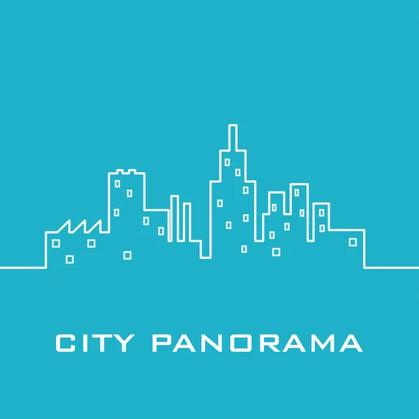 Panorama azul da cidade — Vetor de Stock