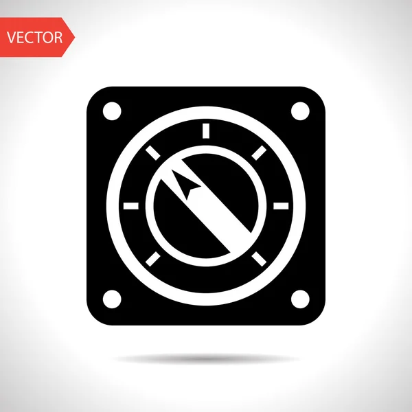 Svarta ikonen för mätare — Stock vektor