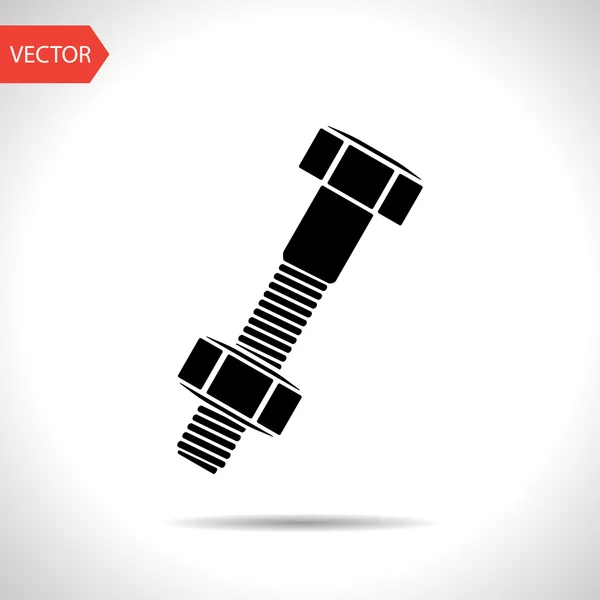 Bolt and nut icon — Stockvector