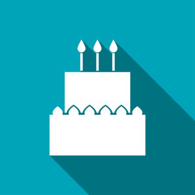 Vektör doğum günü pasta simgesi. Gıda simgesi. Eps10