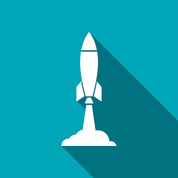 Запуск ракеты, векторная иллюстрация — стоковый вектор