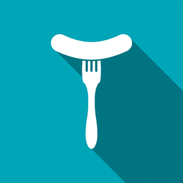 Icono de salchicha en tenedor — Archivo Imágenes Vectoriales