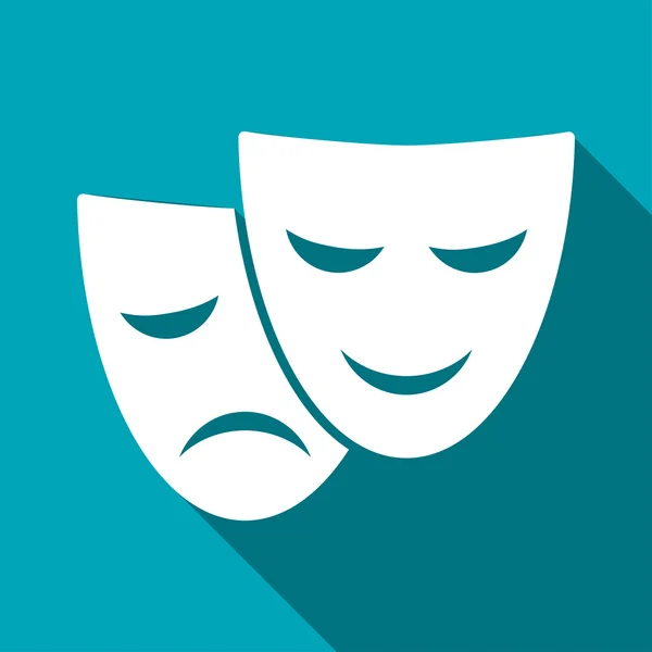 Theater maskers pictogram — Stockvector