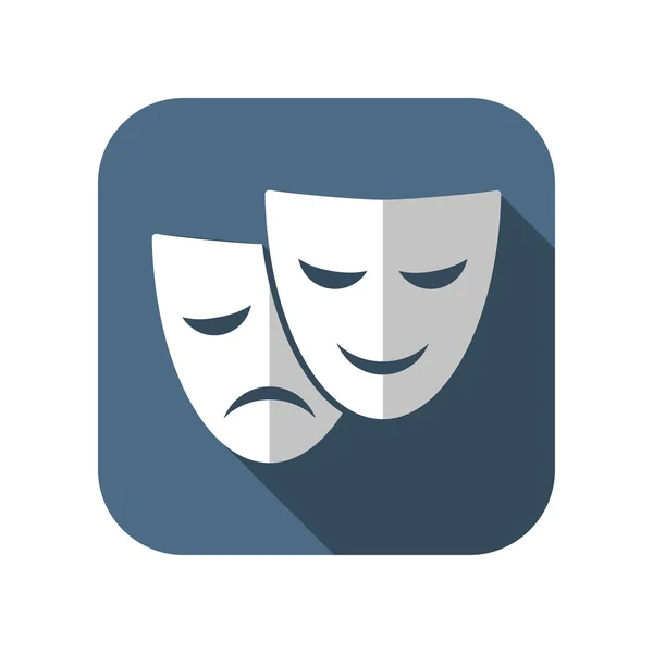 Theater maskers pictogram — Stockvector