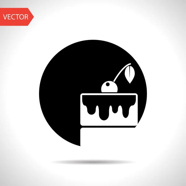 Icono de pastel. Icono de comida — Vector de stock