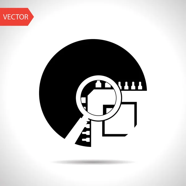 Pictogram van microchip zoeken — Stockvector