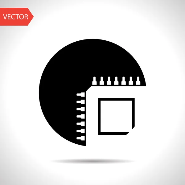 Pictogram van microchip — Stockvector