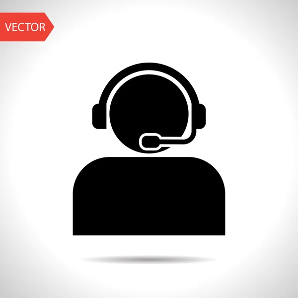 Customer support operator with headset icon — Stock Vector