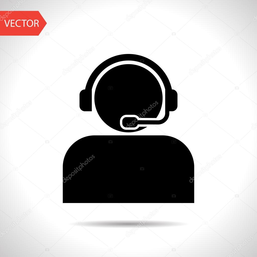 Customer support operator with headset icon