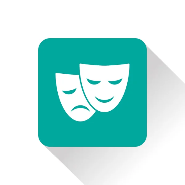 Theater maskers pictogram — Stockvector