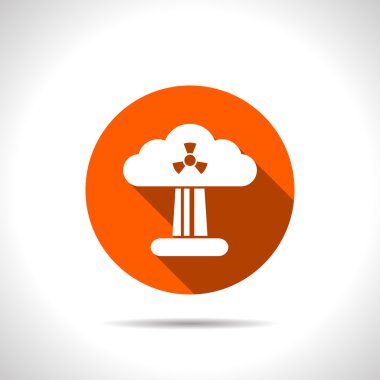 Mantar bulutu, nükleer patlama, siluet vektör