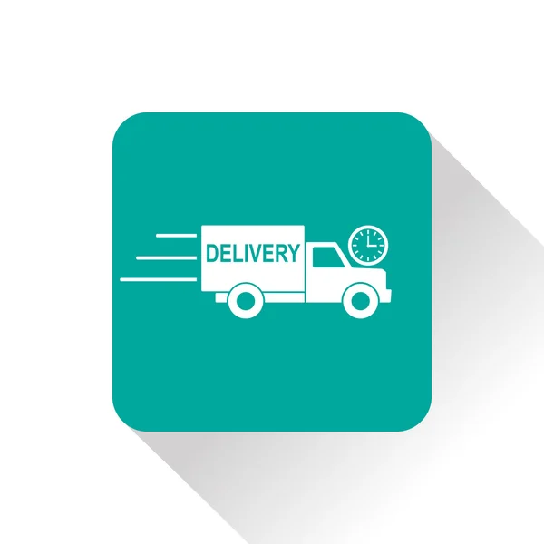 Delivery truck with clock icon — Stock Vector