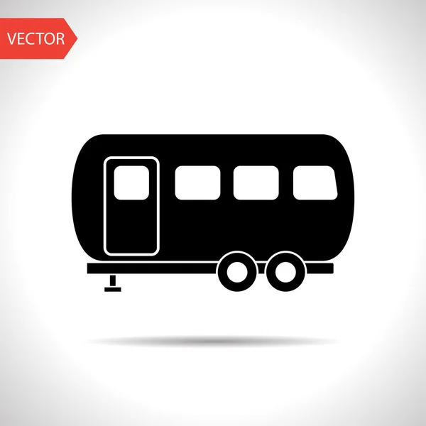 Vector pictogram van aanhangwagen huis — Stockvector