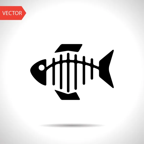 Icono vectorial de espina de pescado — Vector de stock