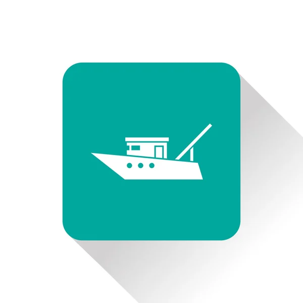 Motor fishing boat icon or sign, vector icon — Stock Vector