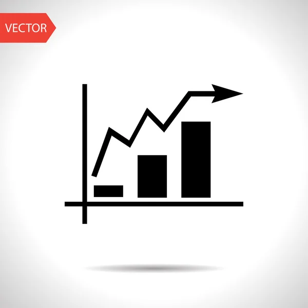Графический значок с растущей стрелкой — стоковый вектор