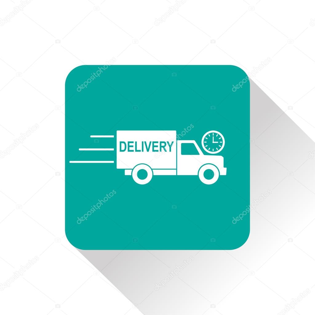 Delivery truck with clock icon