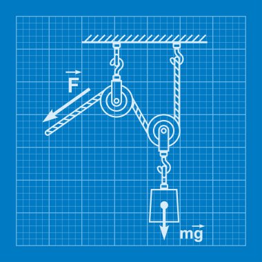 dolu hareketli makaralar ve ip blueprint