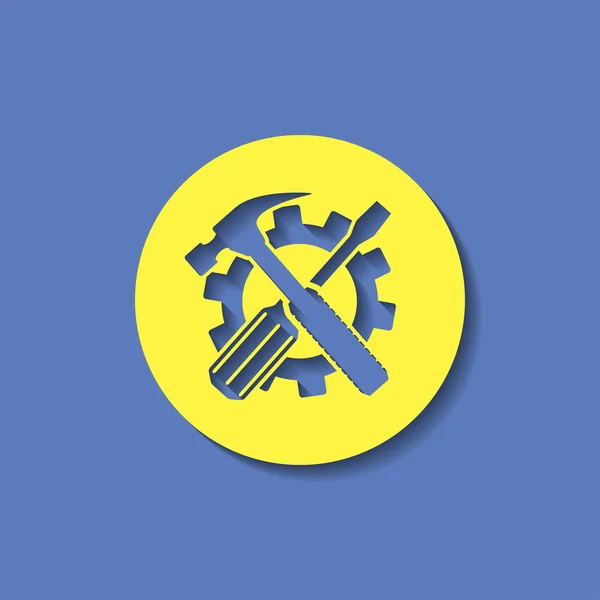 Crossed screwdriver and hammer tools, vector Stock Vector Image by