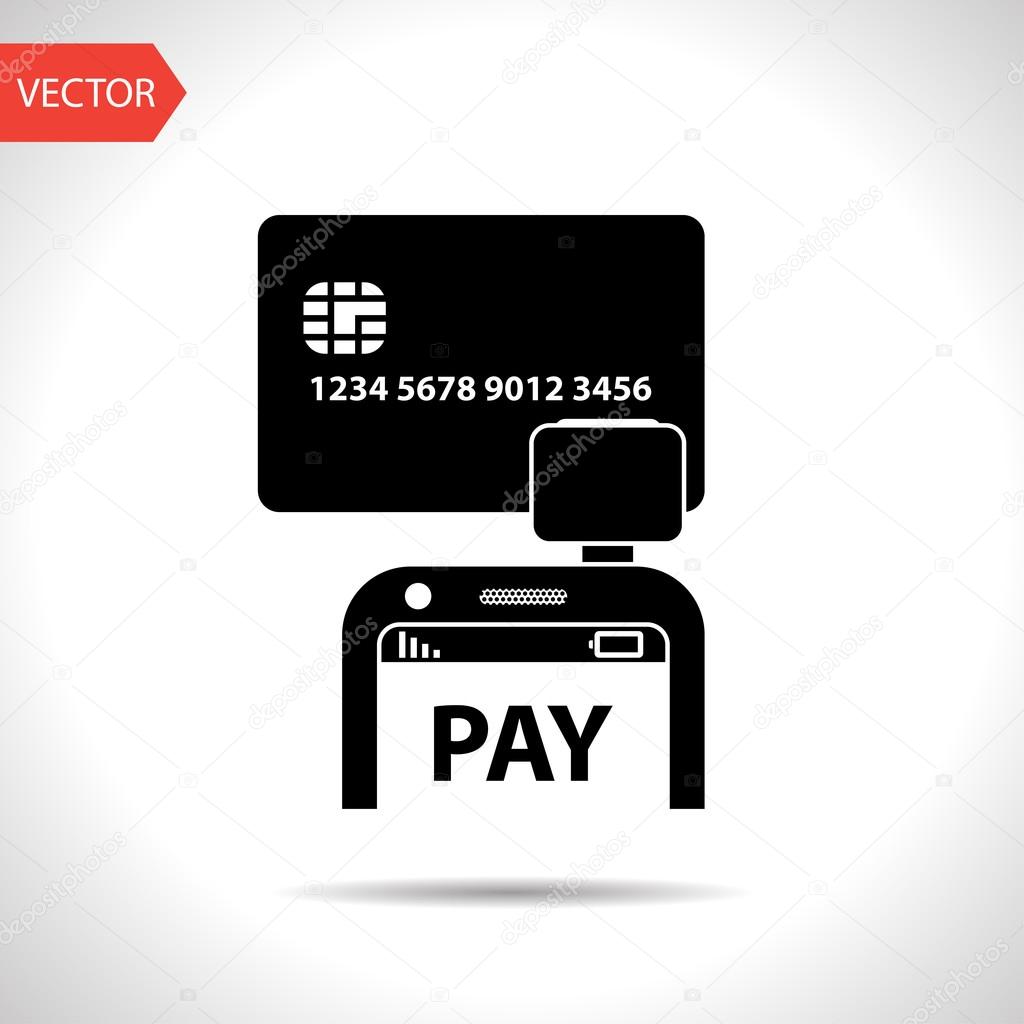 Mobile payment. Credit card reader on smartphone scanning a credit card