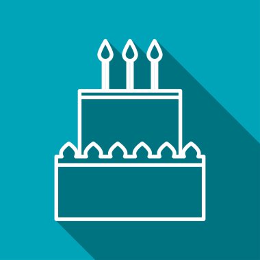 Vektör doğum günü pasta simgesi. Gıda simgesi. Eps10