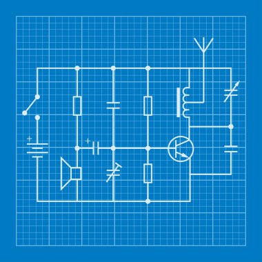 elektronik devre şeması blueprint arka plan