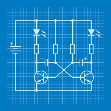 elektronik devre şeması blueprint arka plan