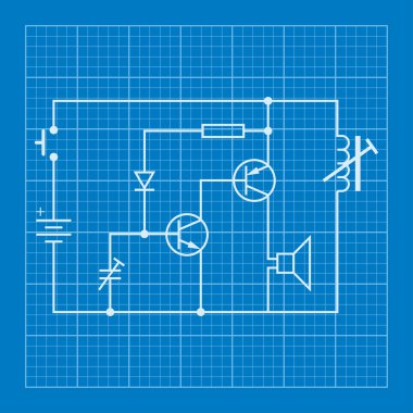 elektronik devre şeması blueprint arka plan