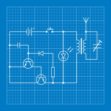 elektronik devre şeması blueprint arka plan
