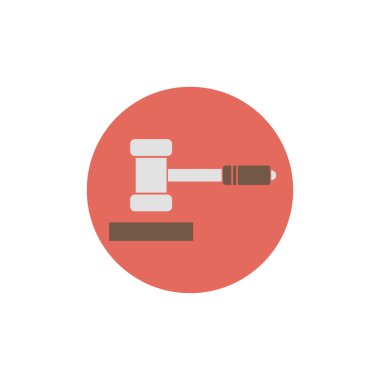 Yargıç ya da açık artırma çekiç düz web simgesi 